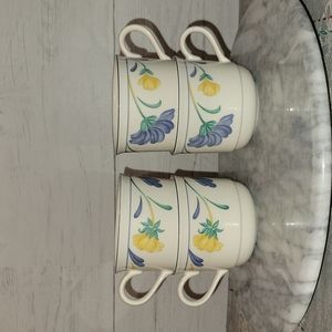 Vintage | Set of 4 Lenox Buttercups on Blue Flat Cups